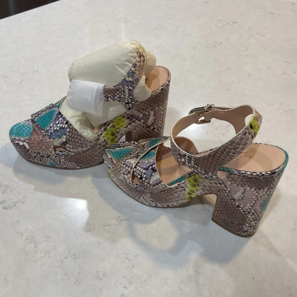 Kate Spade NIB Grace lemon sorbet platform sandal size 8 1/2